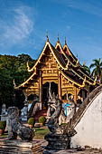 Chiang Mai - The Wat Phra Singh temple. The small Viharn Lai Kham (Gilded Hall) a classic Lanna architecture. 